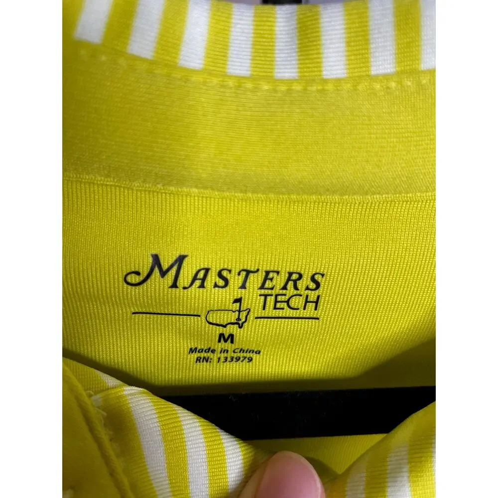 Masters Tech Yellow Striped Polo Size Medium